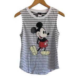 Disney Classic Mickey Mouse Gray and White Tank Top Muscle Tee